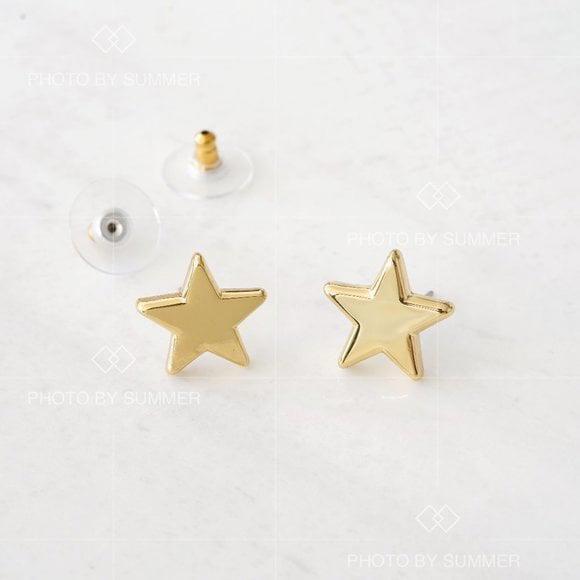 Lele Sadoughi Ashford Star Stud Earrings Gold 14k Gold Plated - Picture 2 of 8